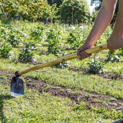 forged wood handle farming hoe