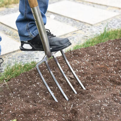 Stainless Steel Spading Fork with Wood Handle
