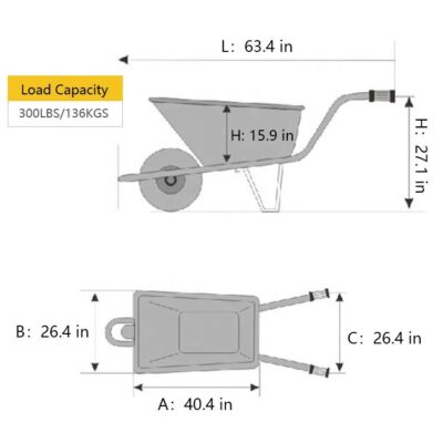 Wheelbarrow Cart with Pneumatic Wheels