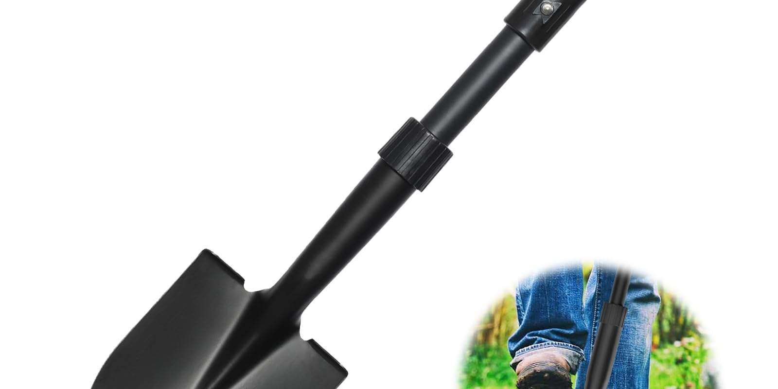 Heavy-duty metal garden shovel