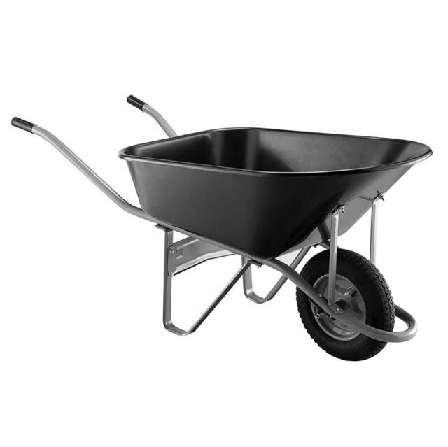 High-Quality Plastic Utility Wheelbarrow garden tool (1) Wheelbarrow Cart with Pneumatic Wheels