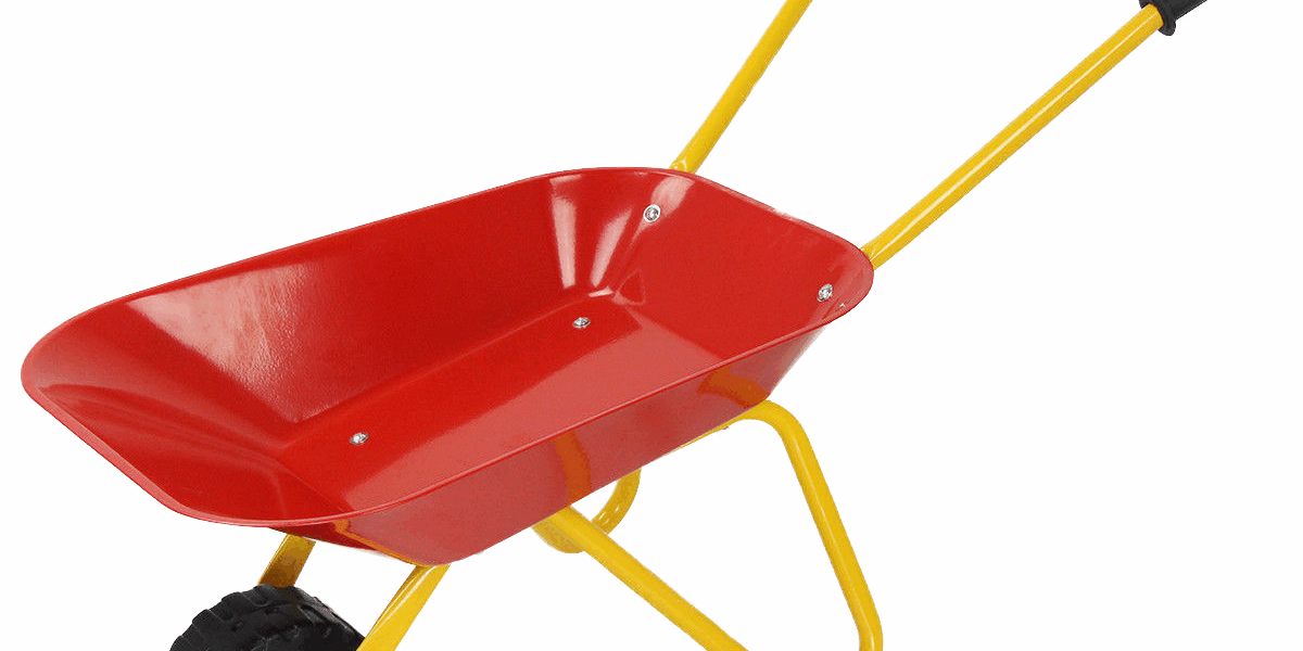 Metal and Plastic Wheelbarrow garden tool with Solid Wheel (2) Plastic Wheelbarrow for Kids