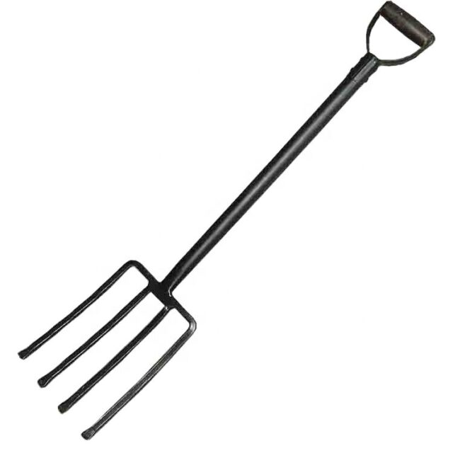Wholesale 4 Teeth Steel Garden Fork garden tool (5) 4 Teeth Steel Handle Garden Digging Fork