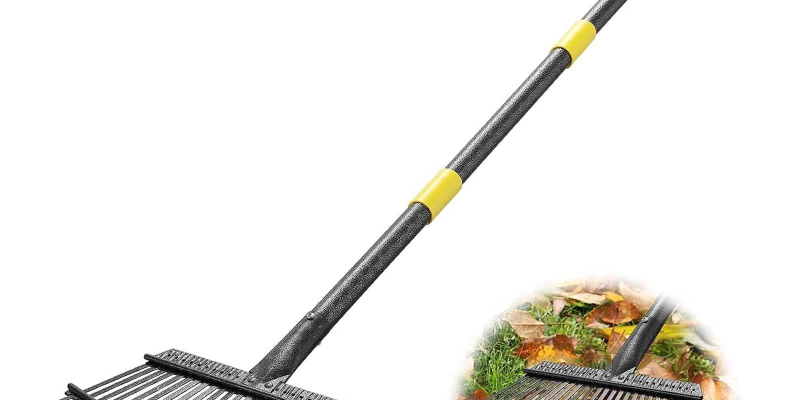 Steel Tine Yard Rake with Wooden Handle